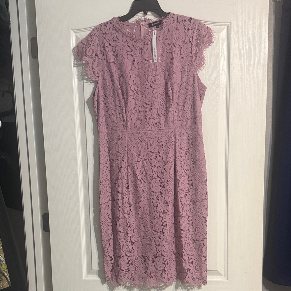 Elegant Pink Lace Cocktail Dress